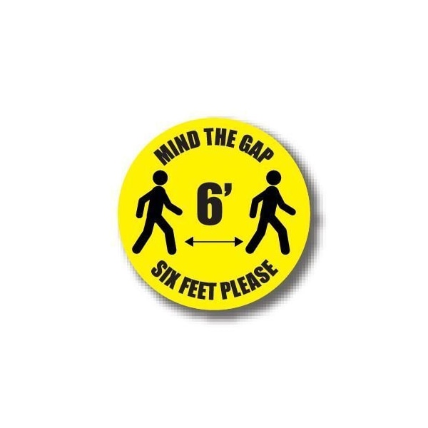 Ergomat 12in CIRCLE SIGNS Mind The Gap Six Feet Please DSV-SIGN 144 #6293 -UEN - main